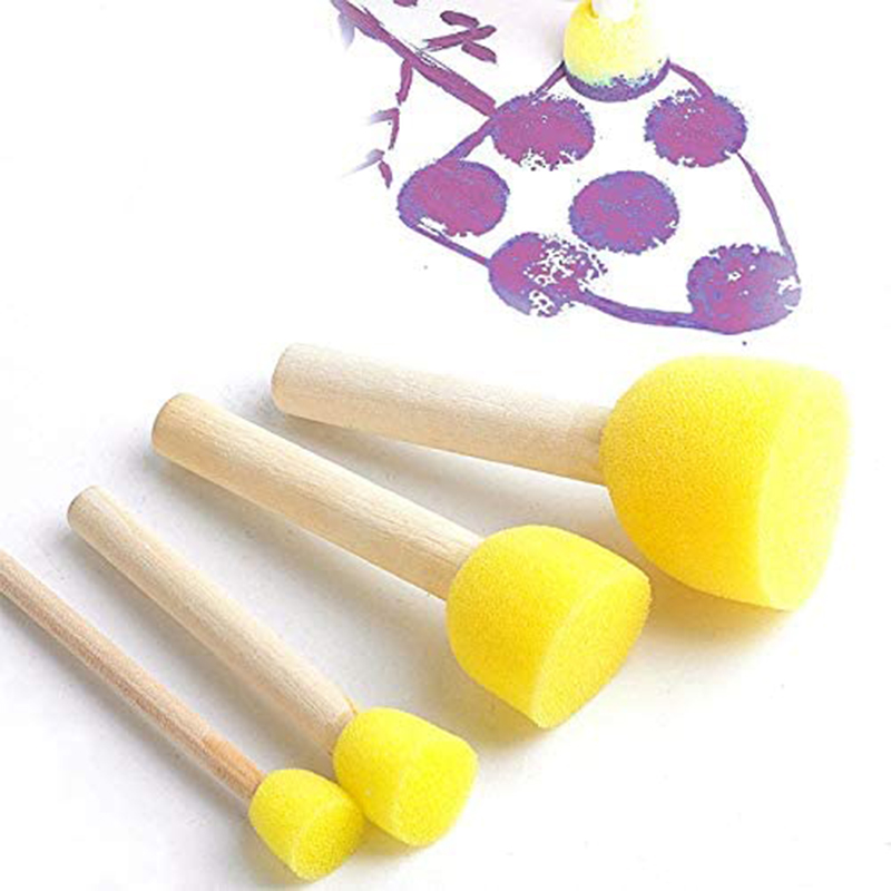 Ink Blotter Paper - 4pcs/set Sponge Paint Brush Wooden Handle