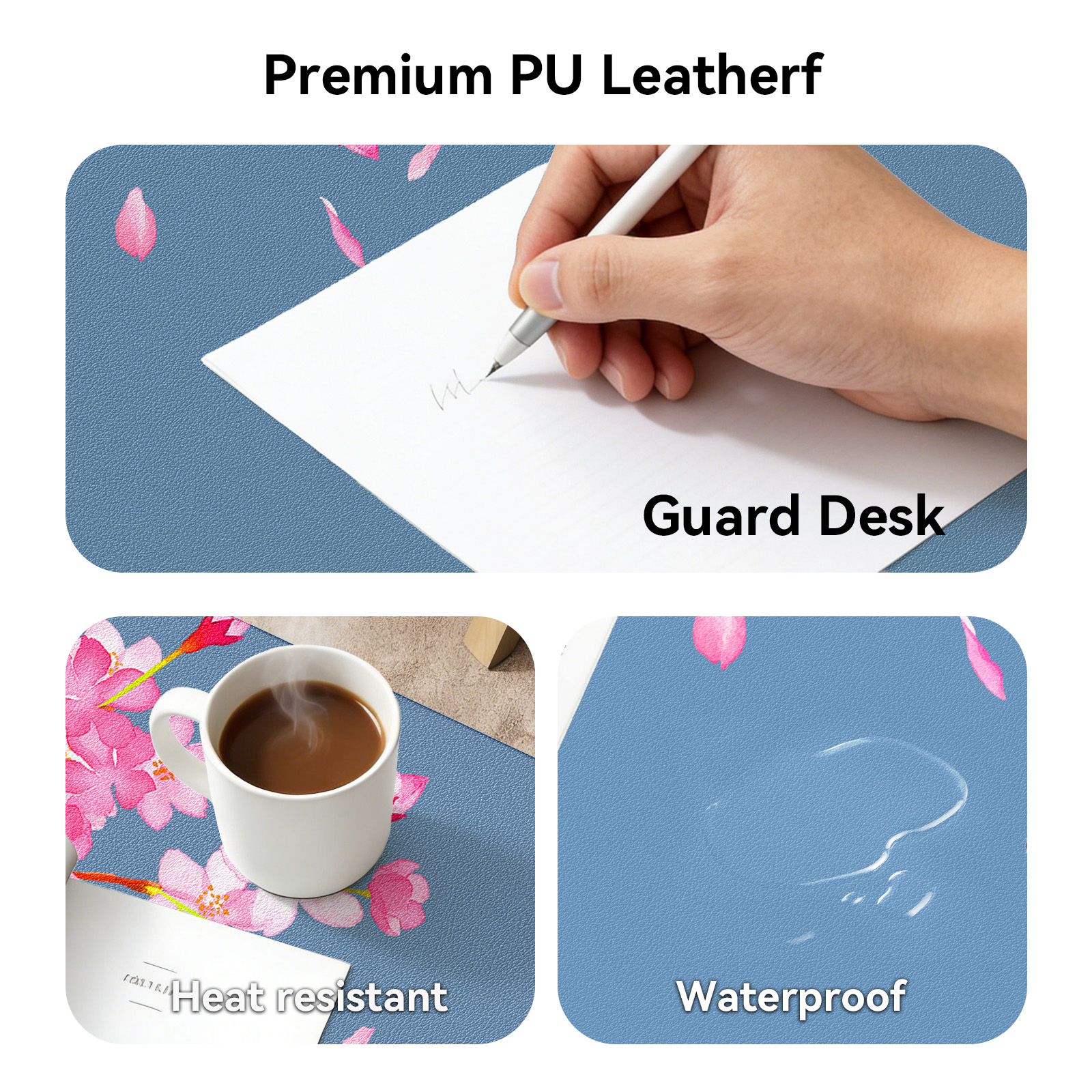 Leather Desk Pad - Sakura Leather Desk Pad Protector, Large