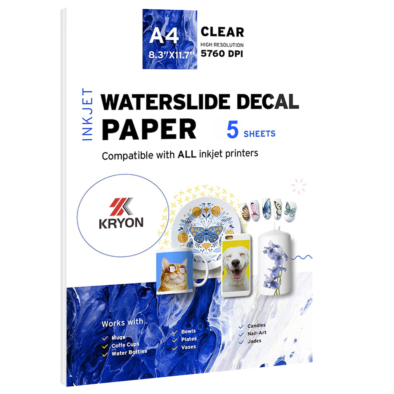 Ink Blotter Paper - 5 Sheets A4 Size Inkjet Waterslide