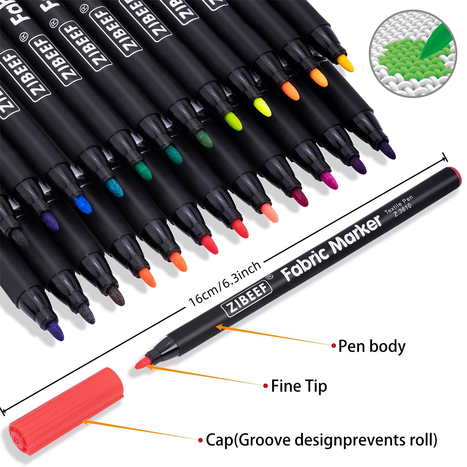 12/24 Color Fabric Markers-Fin - Correction Pen Fine のレビューと価格