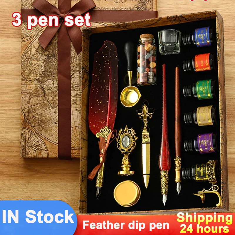 Classic Calligraphy Feather Pe - Wax Seal Stamp Set のレビューと価格