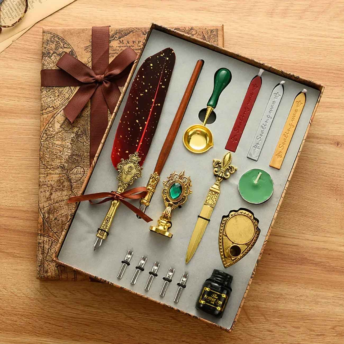 Classic Calligraphy Feather Pe - Wax Seal Stamp Set のレビューと価格