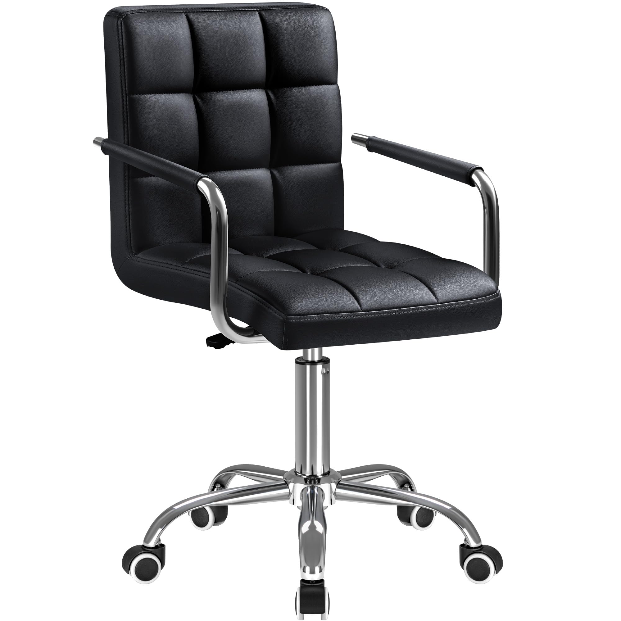 Black PU Leather Swivel Office - Leather Desk Pad のレビューと価格
