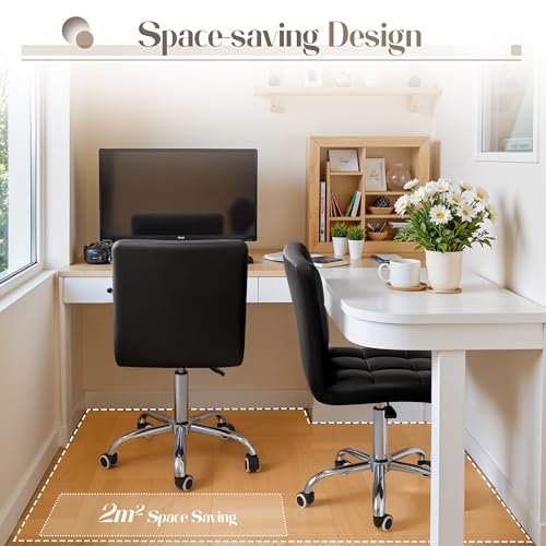Black PU Leather Swivel Office - Leather Desk Pad のレビューと価格