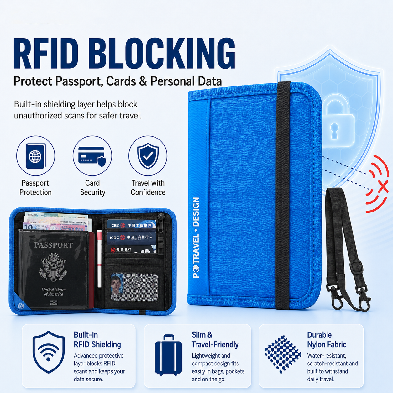 RFID Travel Wallet Passport Ho - Index Card Holder のレビューと価格