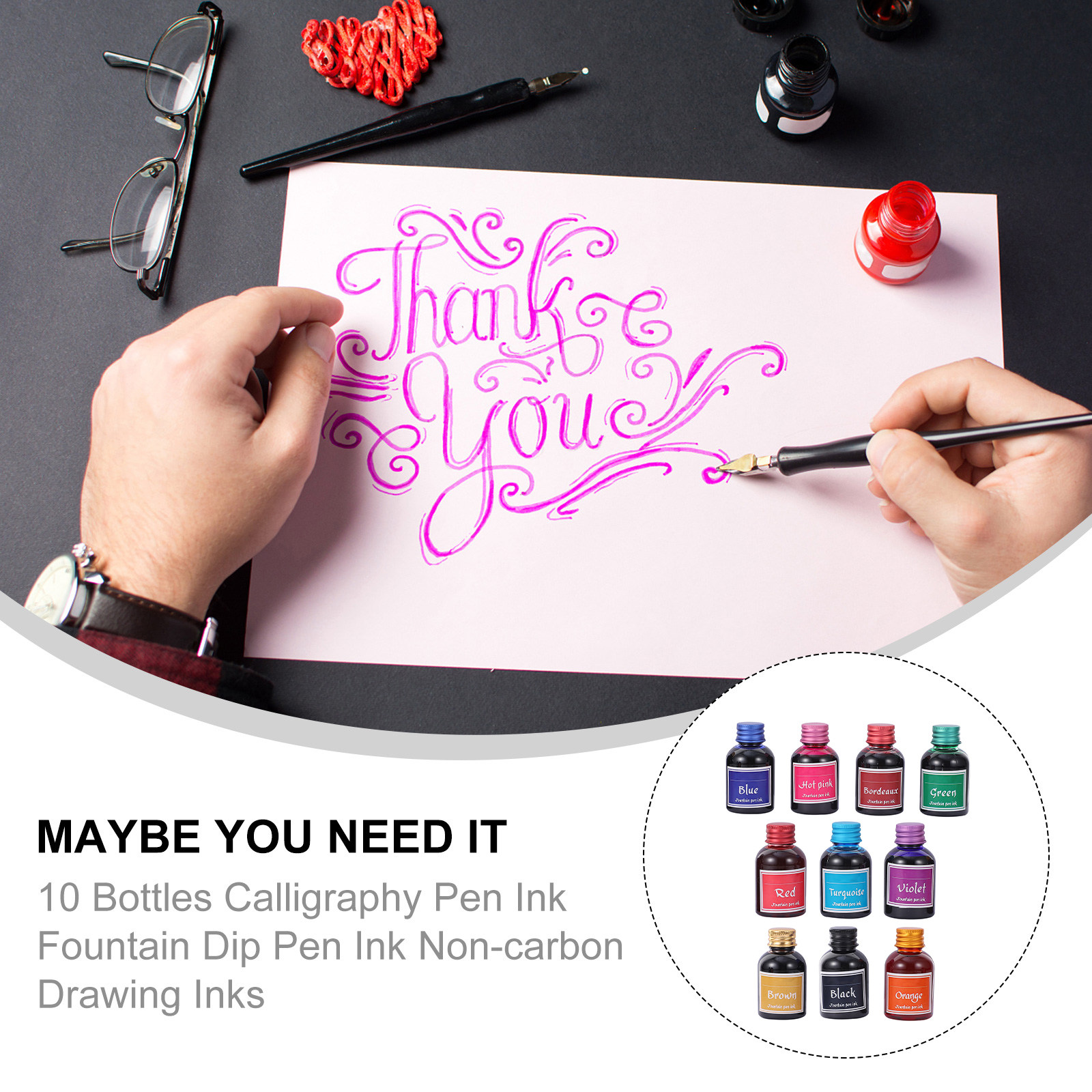 10 Bottles Fast-Drying Calligr - Fountain Pen Bottled Ink のレビューと価格