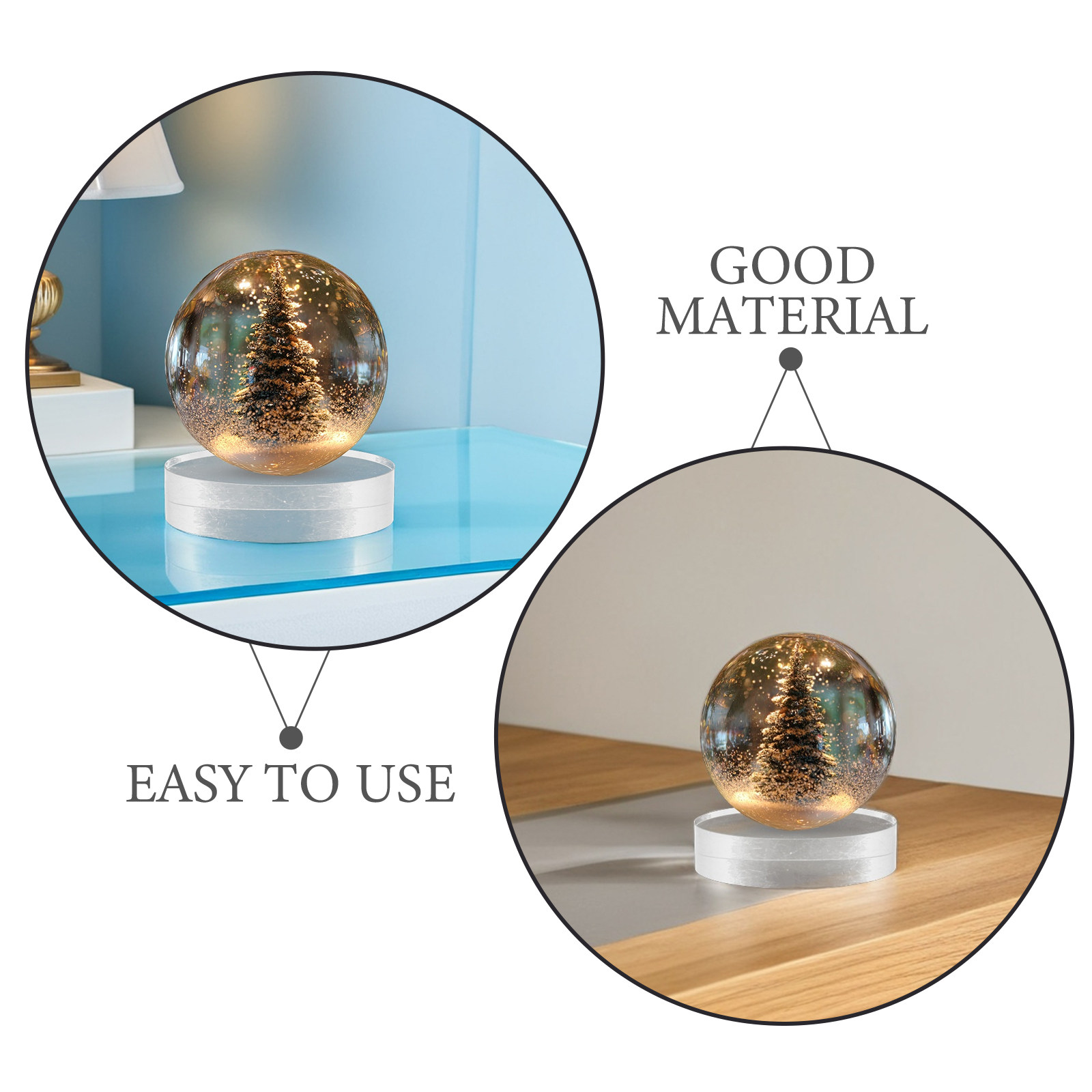 2Pcs Crystal Round Paperweight - Paper Weight Crystal のレビューと価格