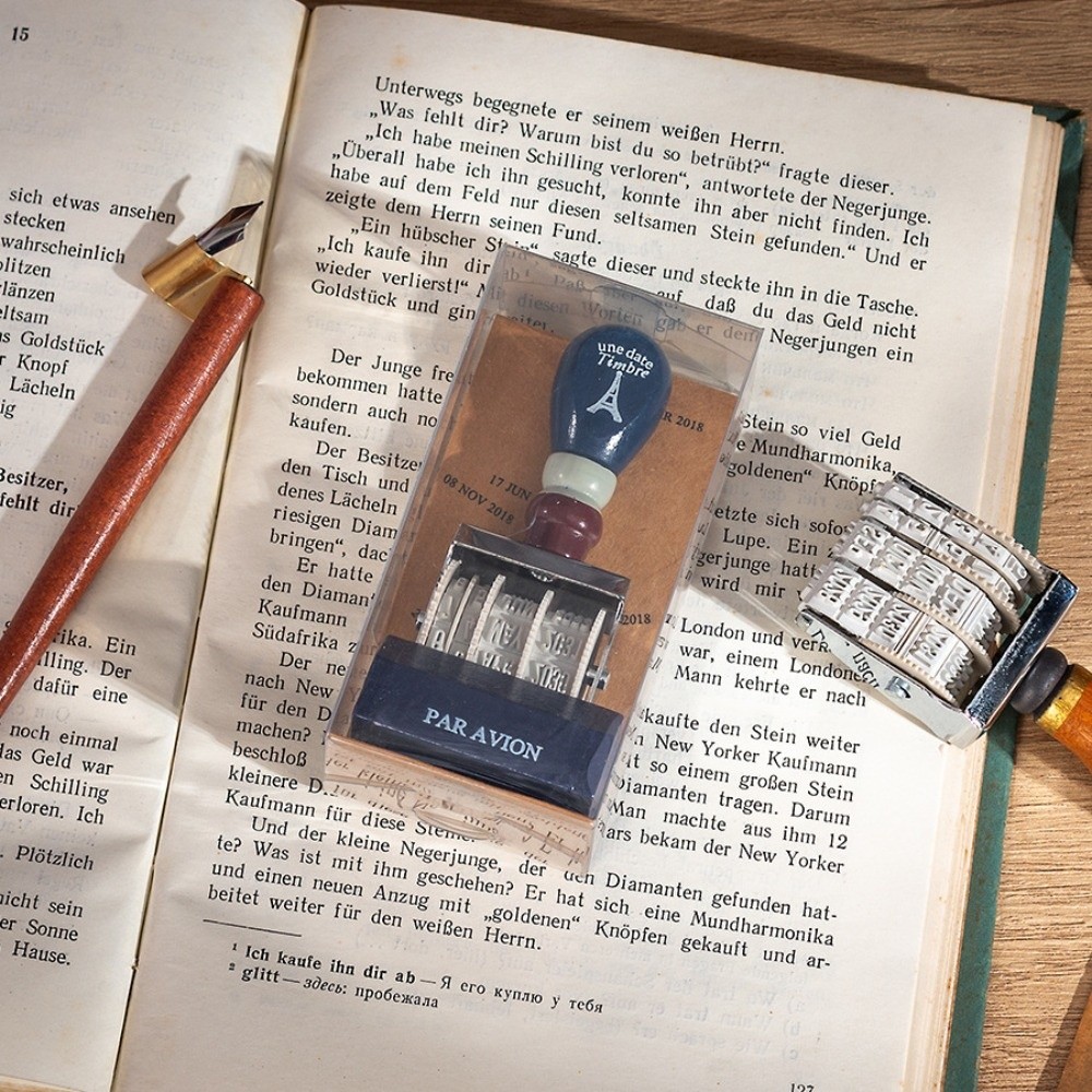 Retro Wooden Roller Date Seal  - Rubber Date Stamp のレビューと価格