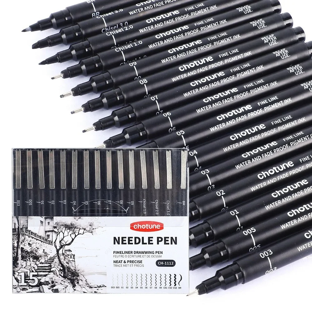 Black Micro Pens,15 Sizes,Wate - Correction Pen Fine のレビューと価格