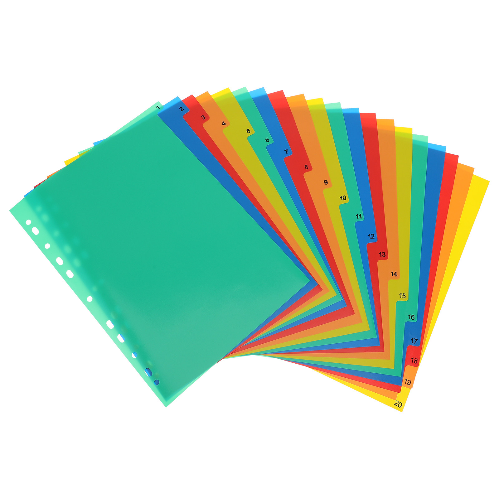 20 Pages A4 Colorful Plastic B - Tab Divider A4 のレビューと価格