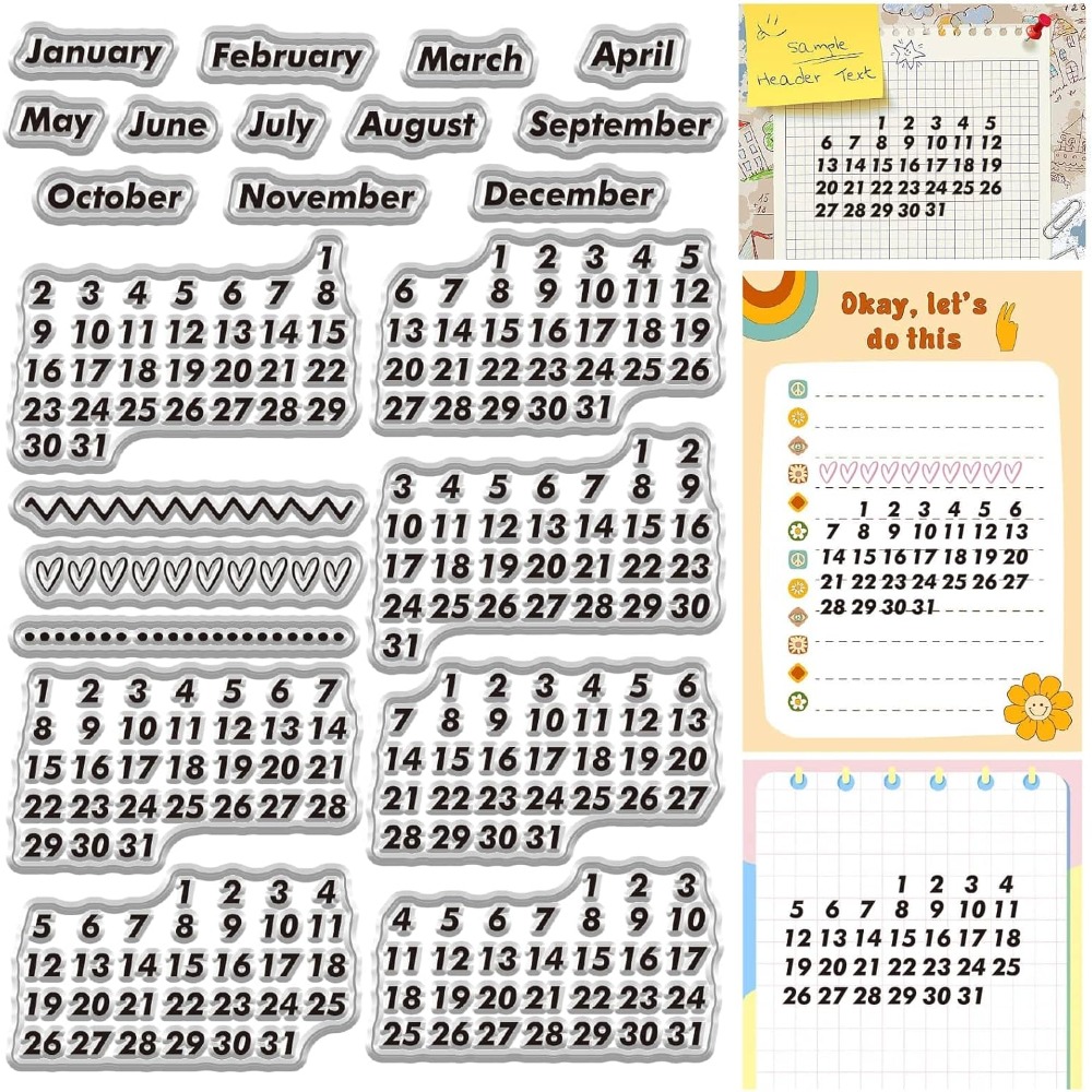 Calendar Date Clear Stamps Vin - Rubber Date Stamp のレビューと価格