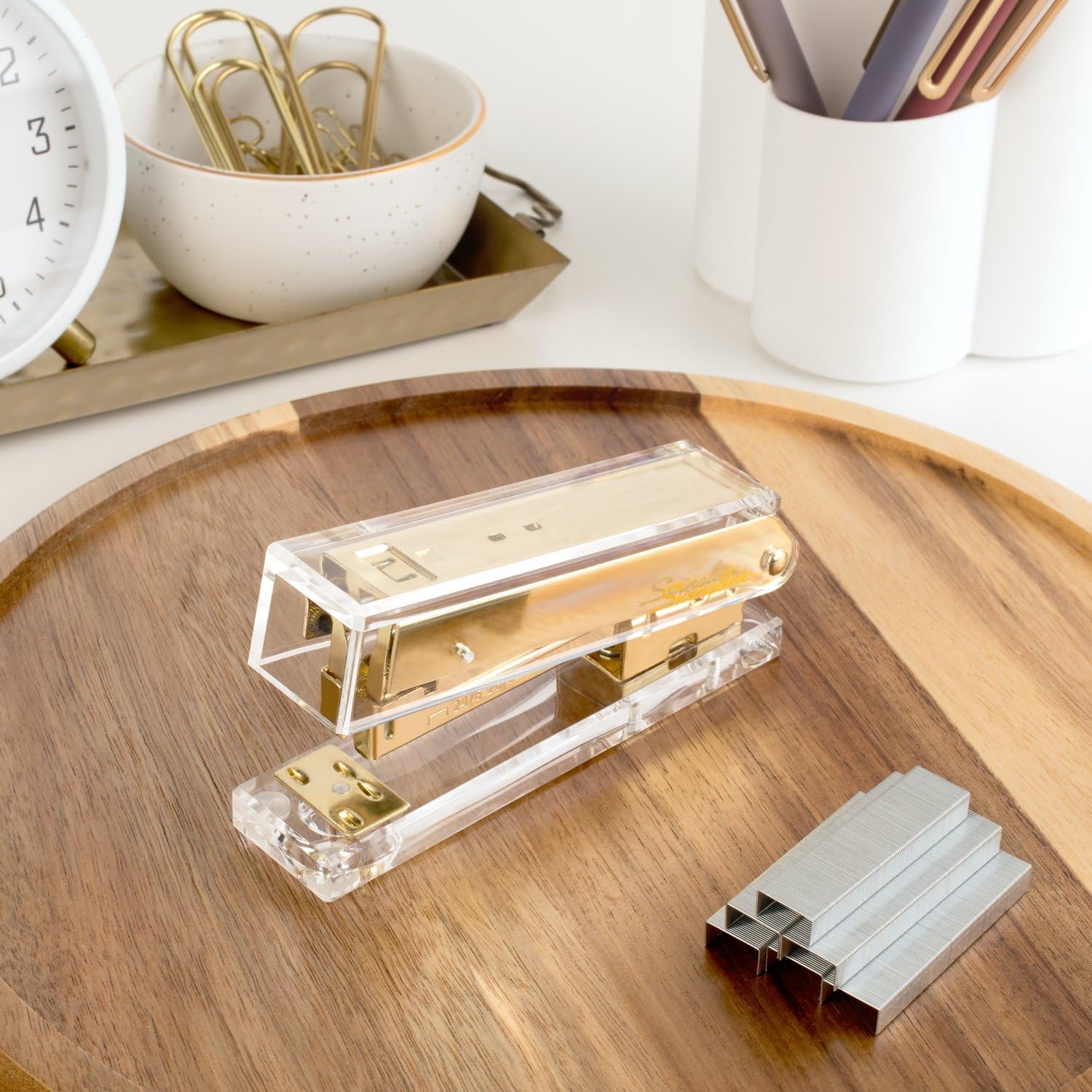 Clear Acrylic Gold Stapler for - Stapler Half Strip のレビューと価格