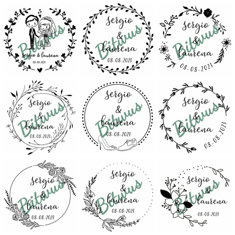 Custom Wedding Stamp inked sta - Rubber Date Stamp のレビューと価格